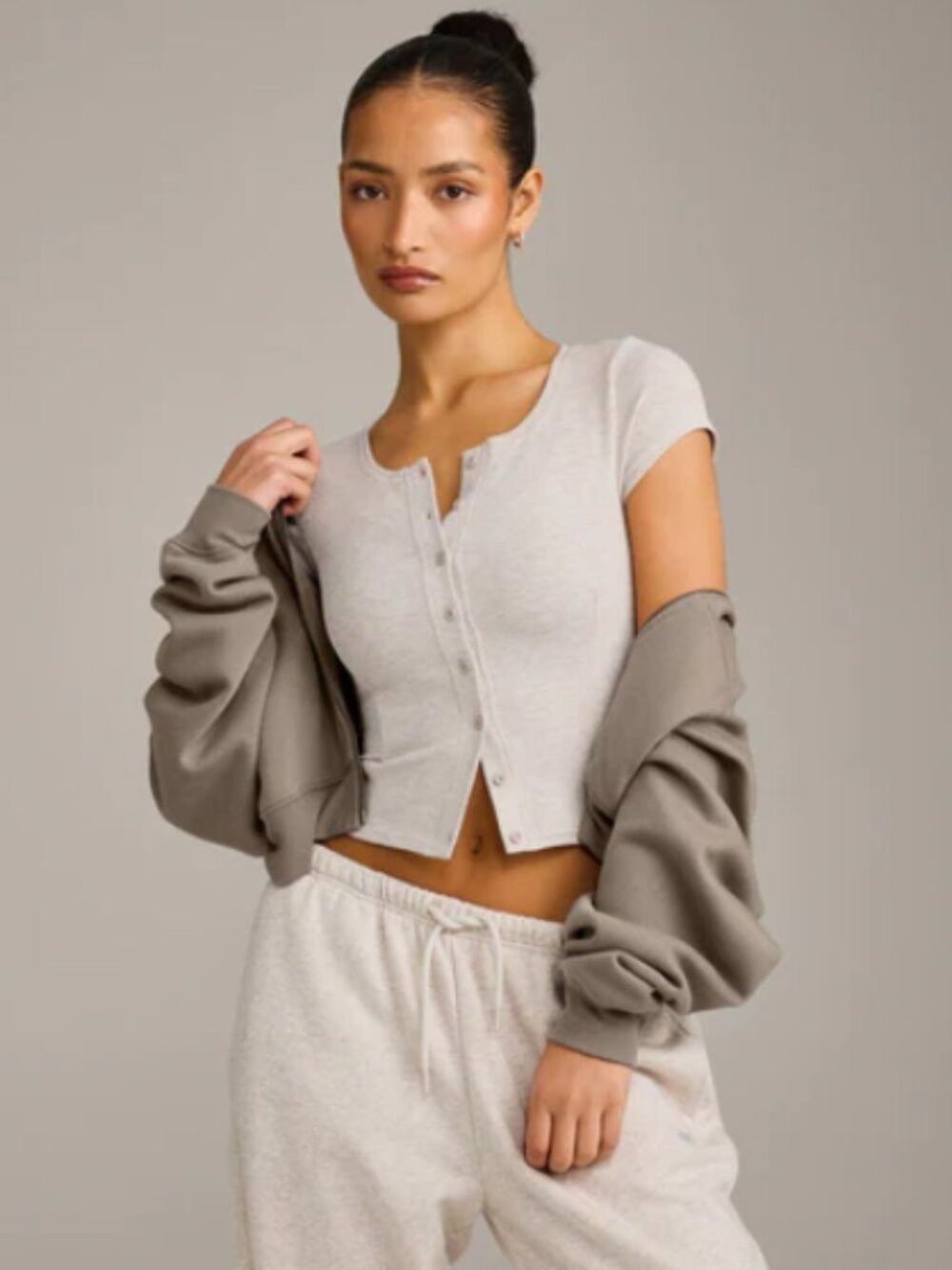 Mellow™ Rib Mid Short Sleeve Cardigan